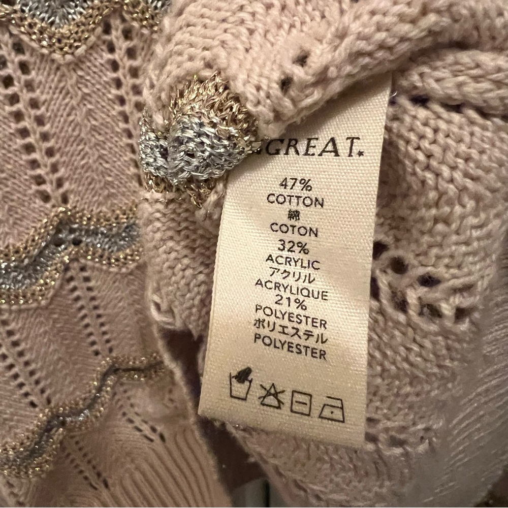 THE GREAT Beige Open Knit Metallic Sweater‎ - Picture 4 of 8